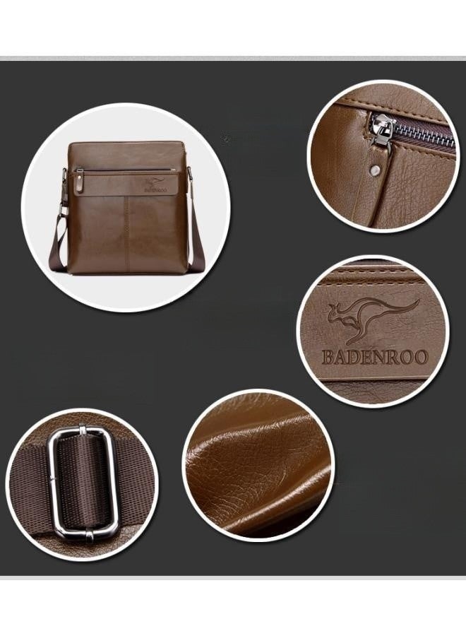 Shoulder Bag Men's Crossbody Manbag Leather Messenger Casual Handbags Side Satchel Sling Travel Flight Bags Cross Leather Sport Bags for Men Working Shopping Business Travel Daily Casual Messenger Bag