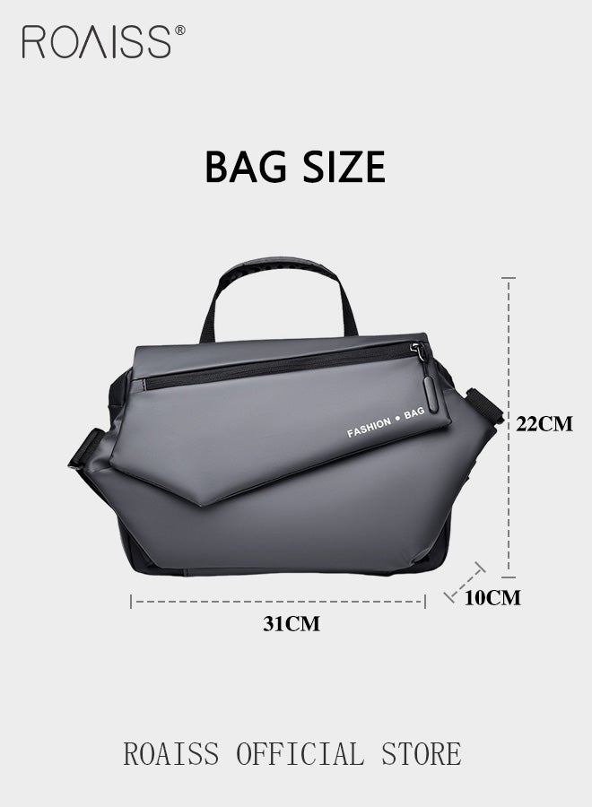 Men Multi Functional Tote Bag Functional and Spacious Crossbody Bag with Magnetic Snap Closure and Expandable Buckles for Open Storage Space