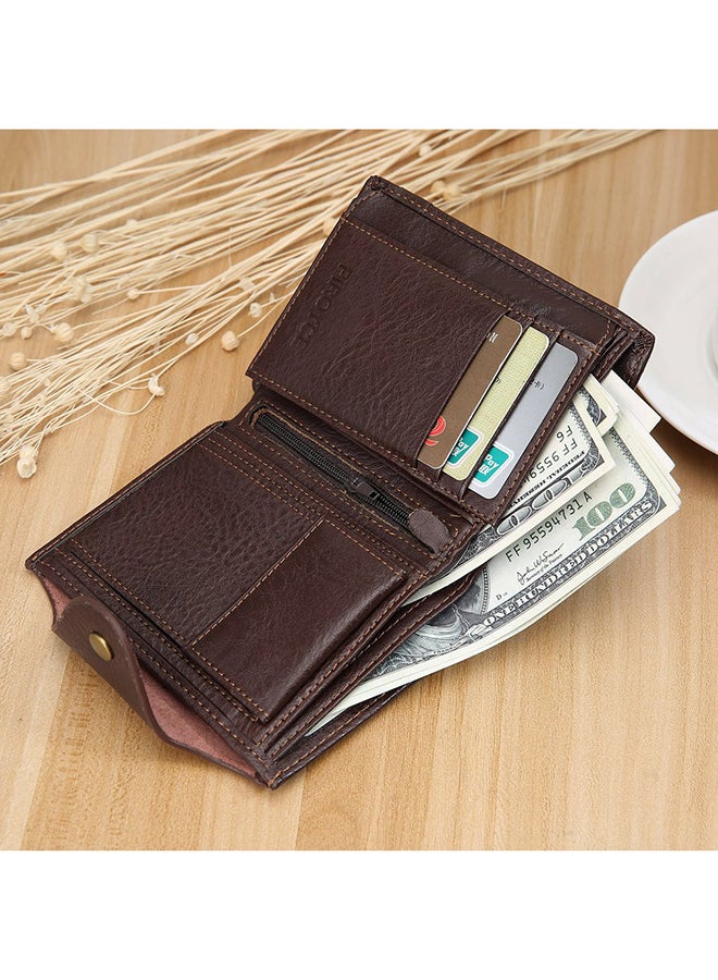 Leather Multifunction Wallet Coffee
