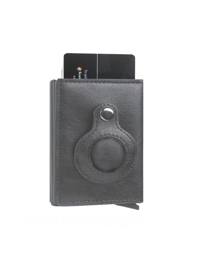 AirTag Wallet for Men Card Holder RFID   Blocking Smart Air Tag Leather Wallet with Apple Airtag Holder