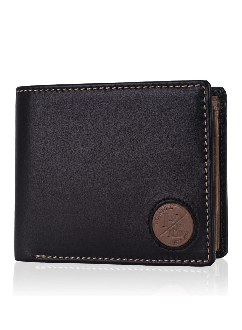 Bill Mens Leather Wallet, Black/Mud, Casual | MW167 (RV36)