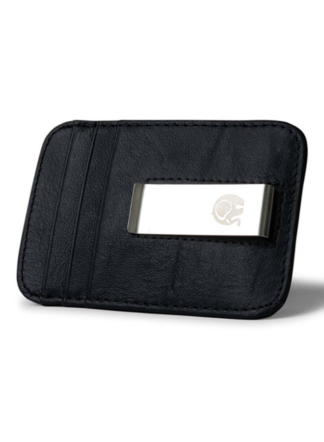 Slim Soft Retro leather Card Holder Money Clip Black
