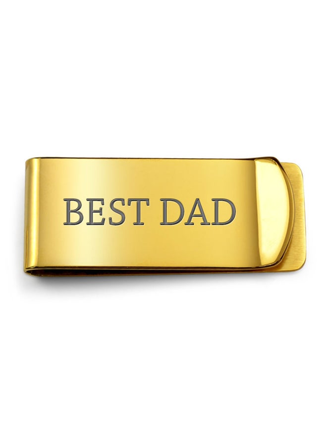 Engravable Credit Card And Money Clip Gold
