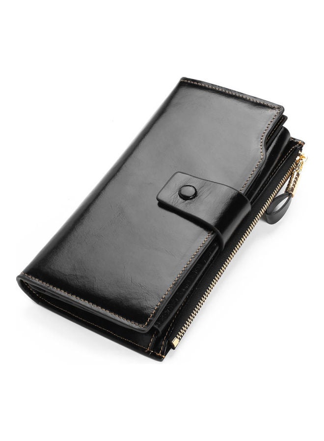 Antimagnetic Leather Purse Black