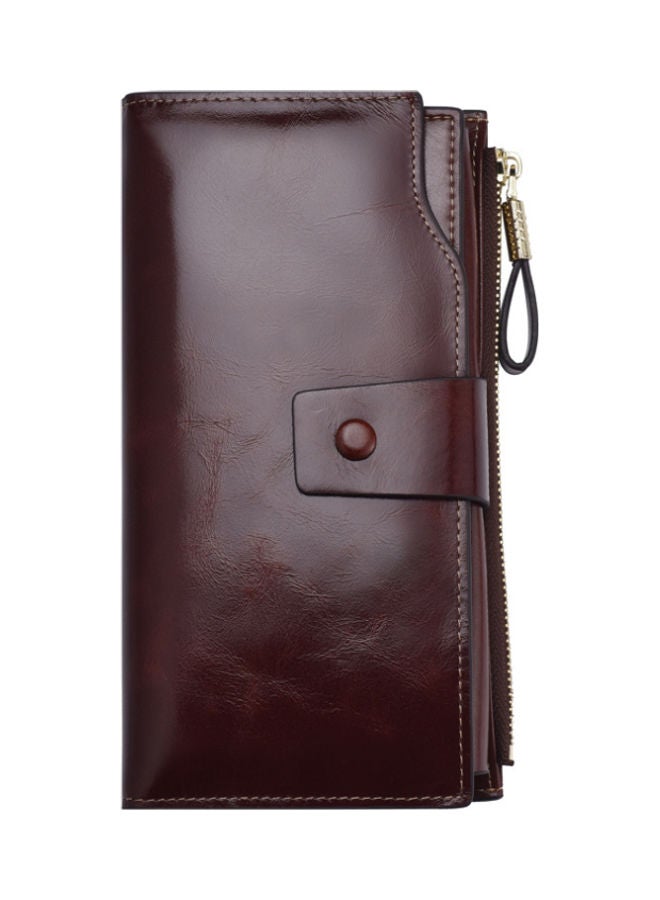 Antimagnetic Leather Purse Dark Coffe