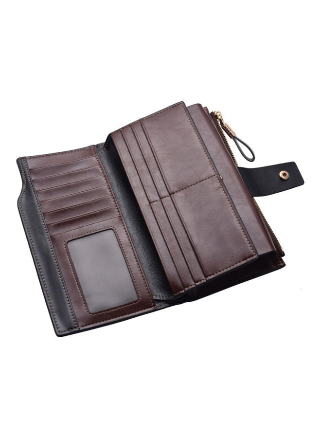 Antimagnetic Leather Purse Dark Coffe