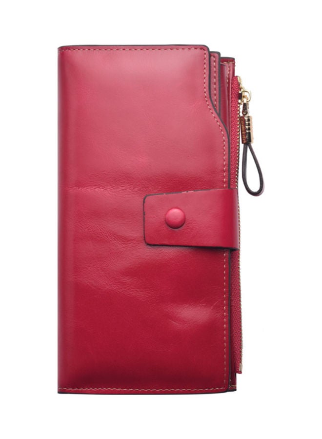 Antimagnetic Leather Purse Red