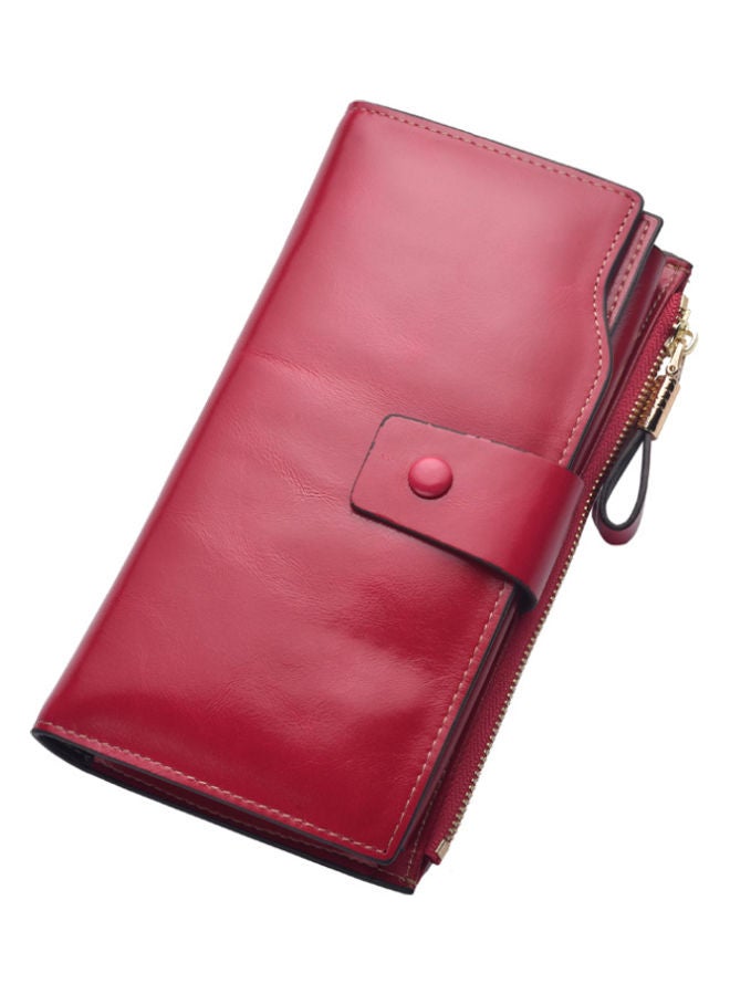 Antimagnetic Leather Purse Red