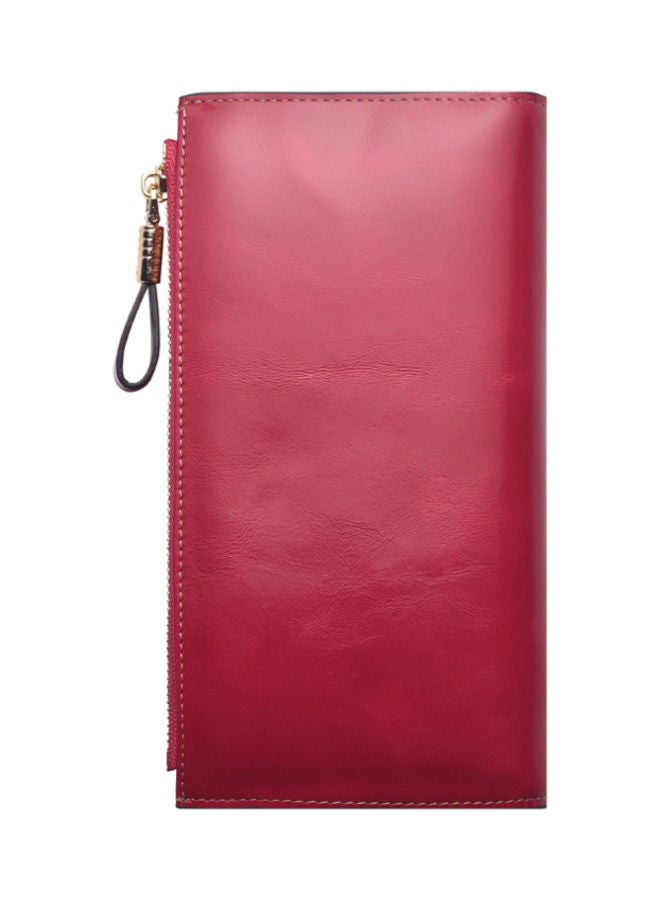 Antimagnetic Leather Purse Red