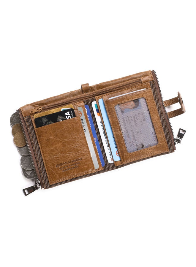 Retro Leather Wallet Brown