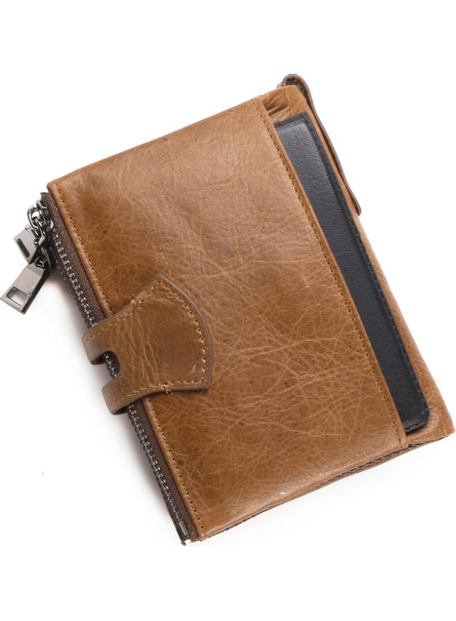 Retro Leather Wallet Brown