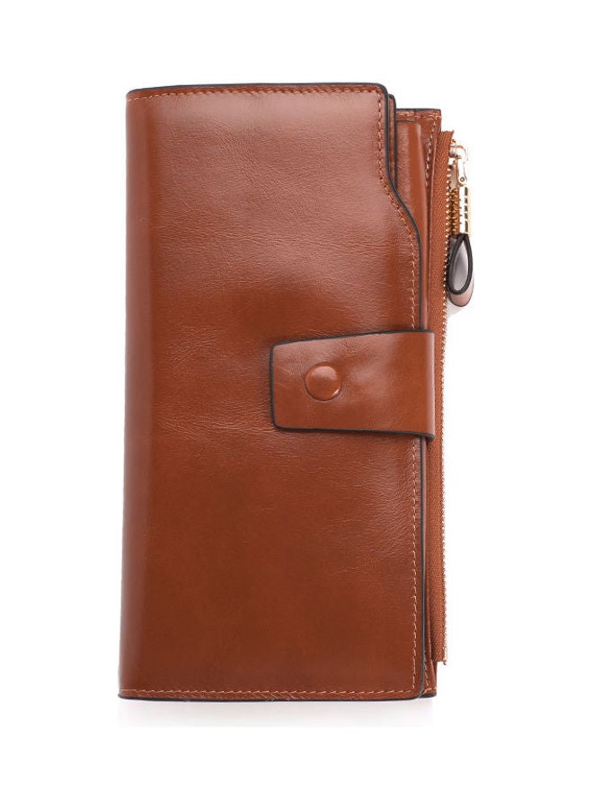 Antimagnetic Leather Purse Brown