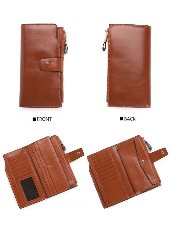 Antimagnetic Leather Purse Brown