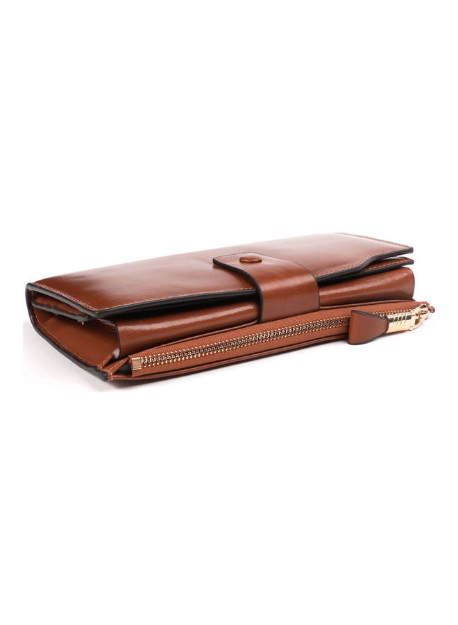 Antimagnetic Leather Purse Brown