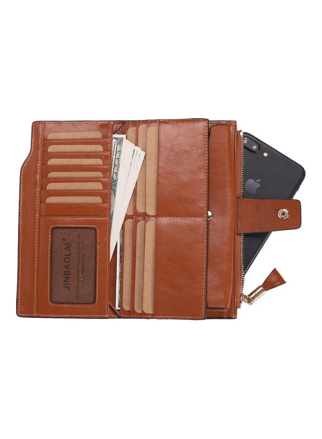 Antimagnetic Leather Purse Brown