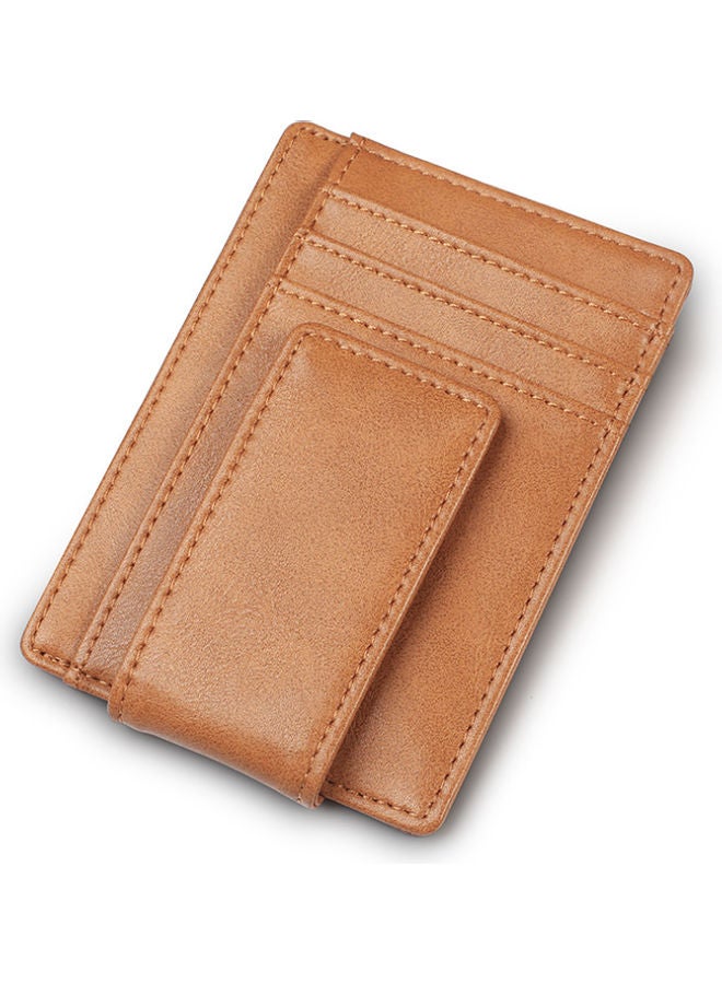 Leather Money Clip Coffee