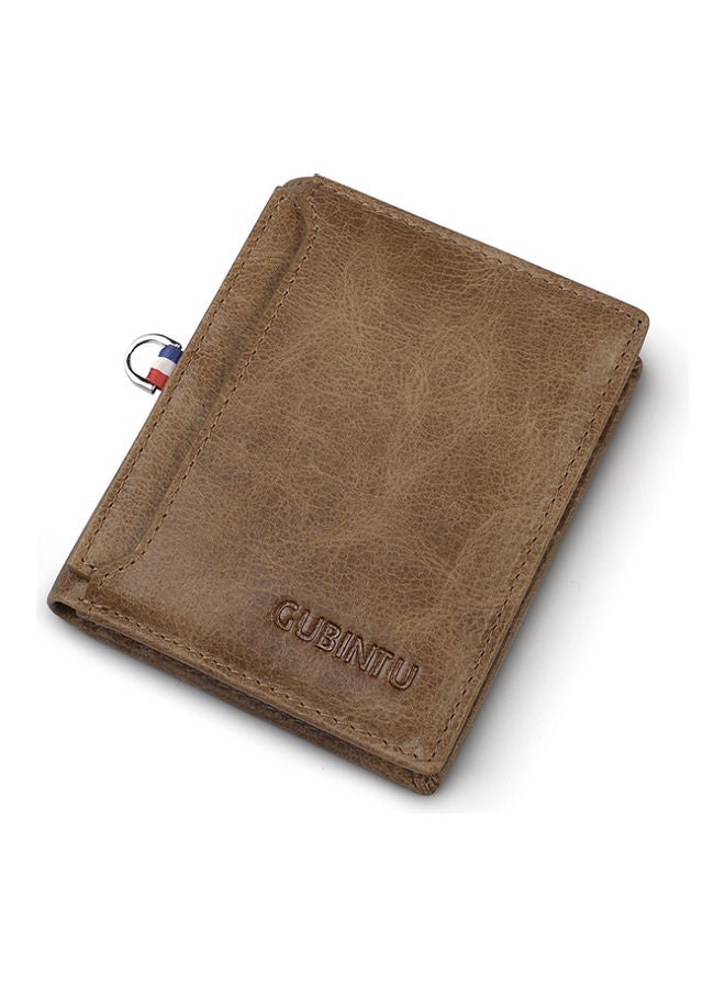 Leather Card Wallet Light Coffee