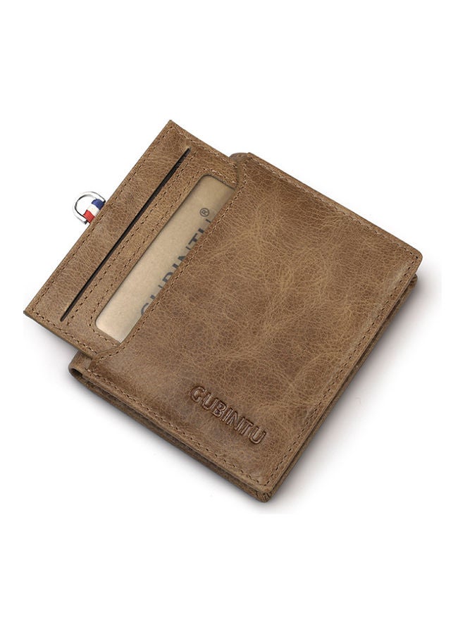 Leather Card Wallet Light Coffee