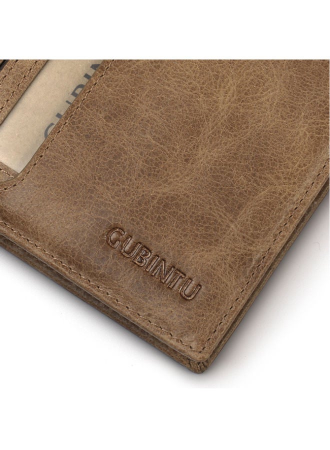 Leather Card Wallet Light Coffee