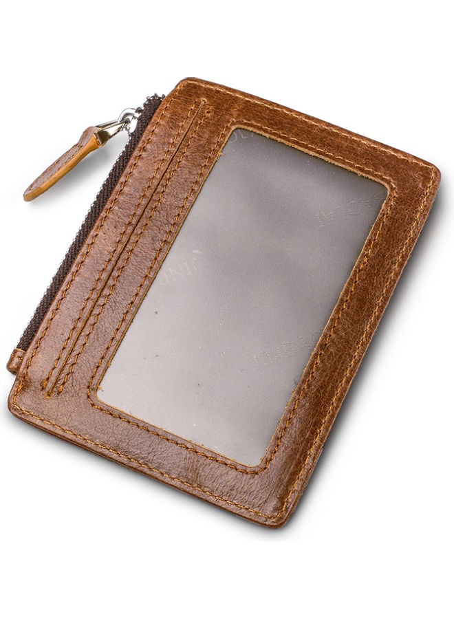 Leather Card Wallet Light Coffee