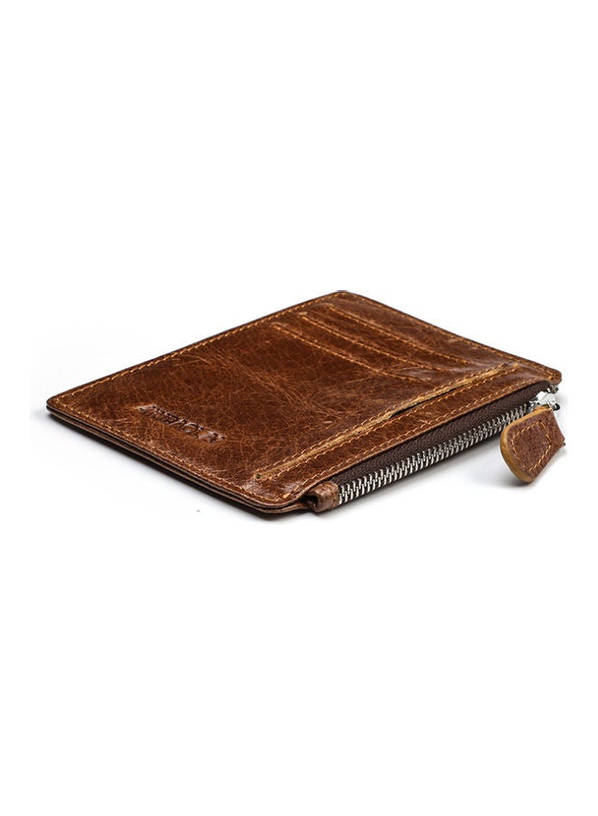 Leather Card Wallet Light Coffee