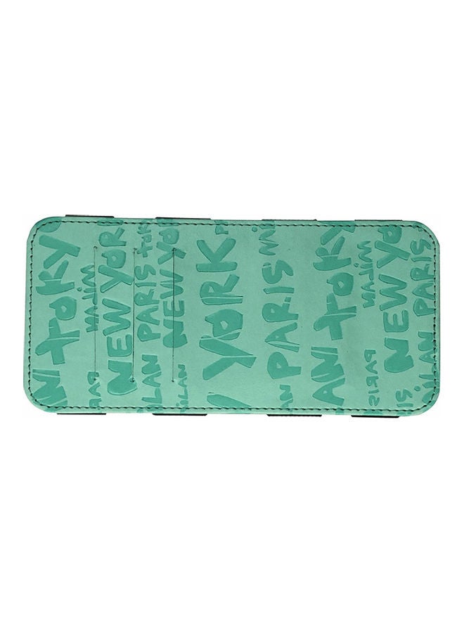 Unisex Letter Print Faux Leather Money Cash Clip Wallet ID Credit Card Holder Green