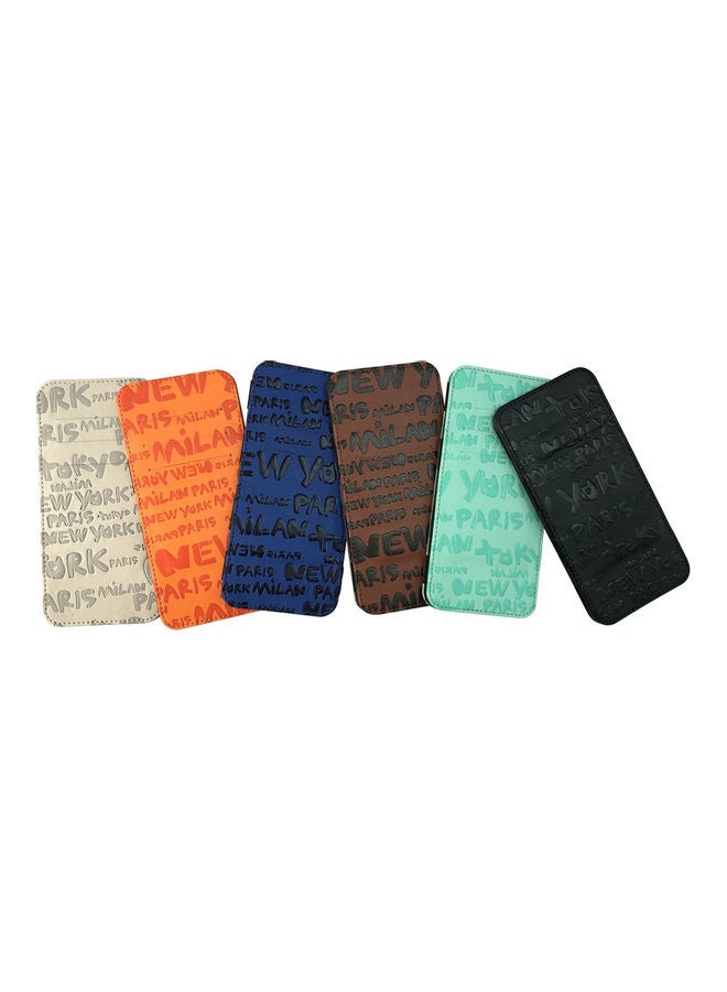 Unisex Letter Print Faux Leather Money Cash Clip Wallet ID Credit Card Holder Blue