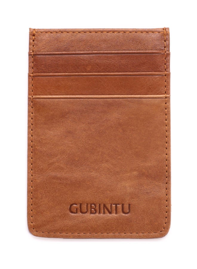 Leather Card Holder Brown