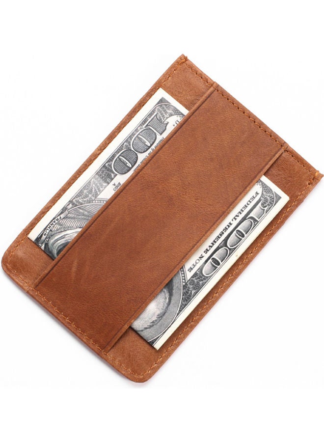 Leather Card Holder Brown