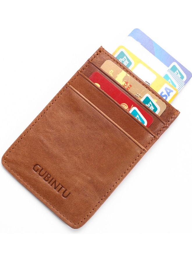 Leather Card Holder Brown