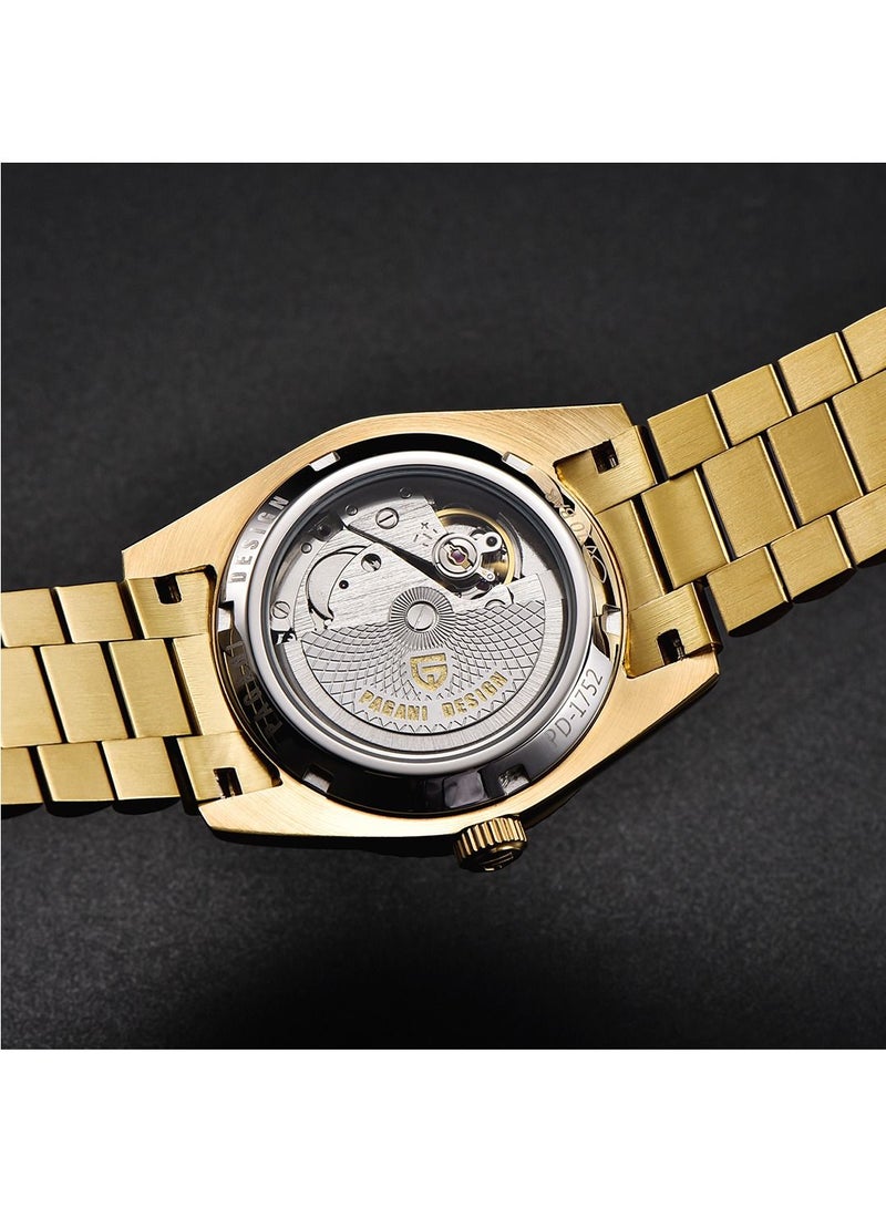 Men’s Luxury Automatic Watches,Stainless Steel Sapphire Glass 100M Waterproof Mechanical Wristwatch ST16 Japanese Movement Business Watch Gift for Men