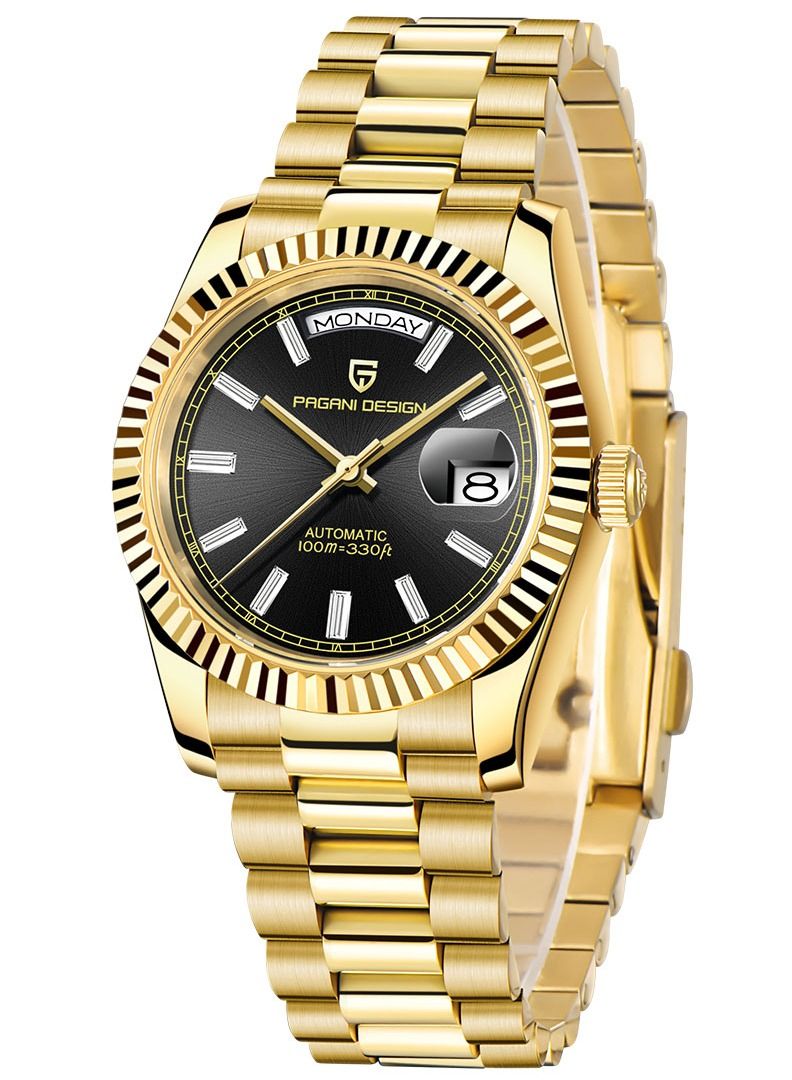 Men’s Luxury Automatic Watches,Stainless Steel Sapphire Glass 100M Waterproof Mechanical Wristwatch ST16 Japanese Movement Business Watch Gift for Men