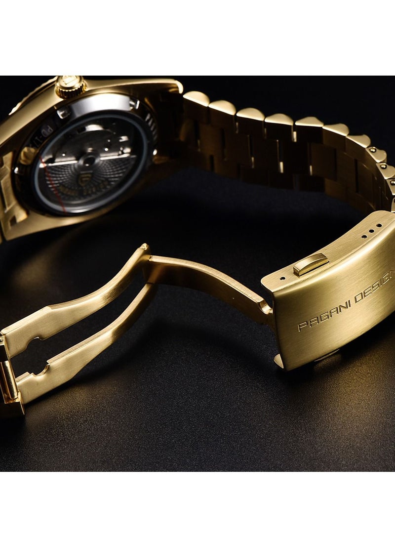 Men’s Luxury Automatic Watches,Stainless Steel Sapphire Glass 100M Waterproof Mechanical Wristwatch ST16 Japanese Movement Business Watch Gift for Men