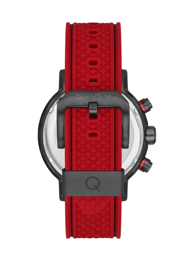 QUANTUM HNG956.888 Men Chronograph Display Watch & Silicone Strap Red