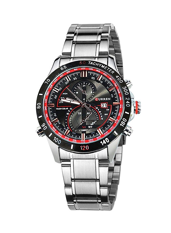 Men's Water Resistant Stainless Steel Analog Watch Set 8149