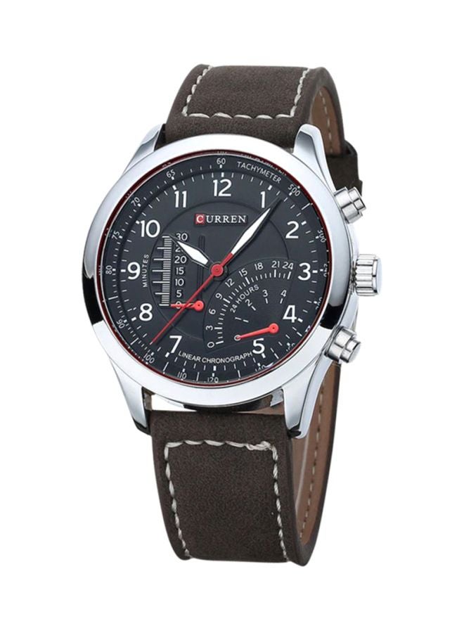 men Leather Analog Watch 8152