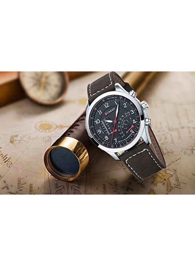 men Leather Analog Watch 8152