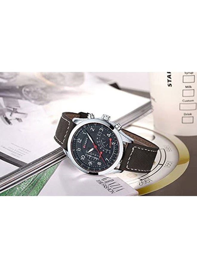 men Leather Analog Watch 8152