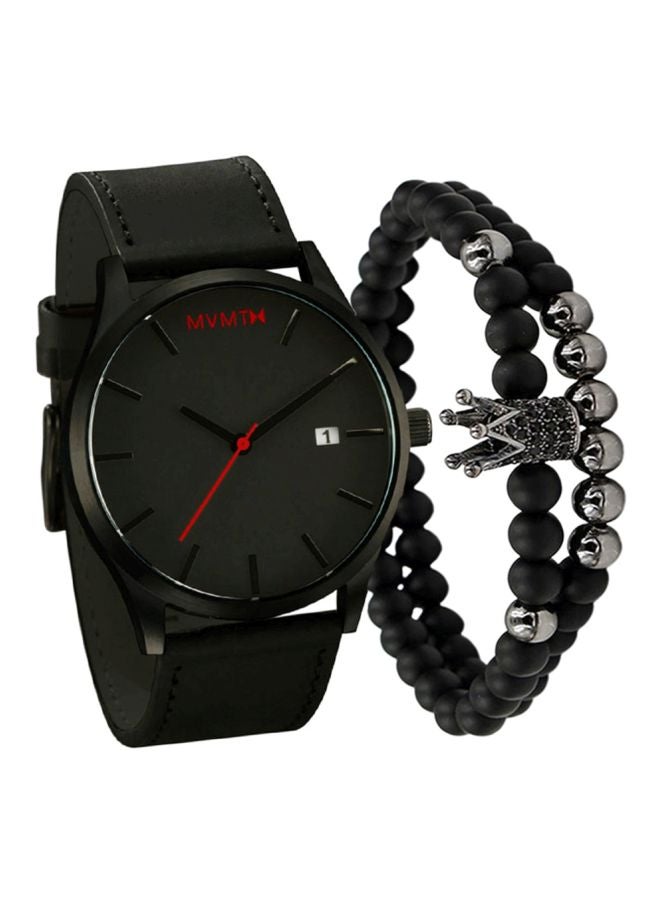 Men's 3-Piece Analog Quartz Watch And Bracelet Set NNSB03702699