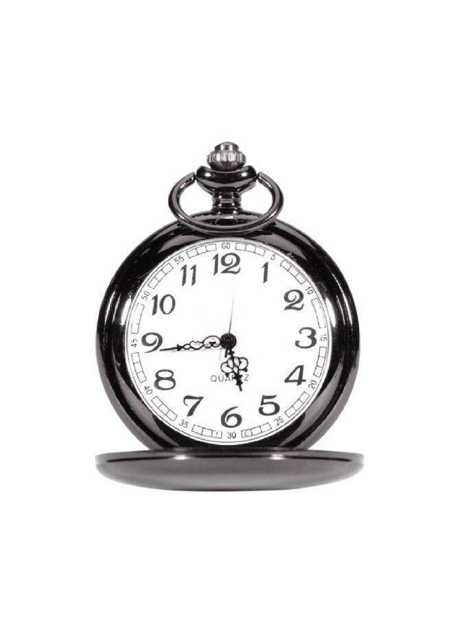 men Retro Analog Pocket Watch With Chain Necklace J34