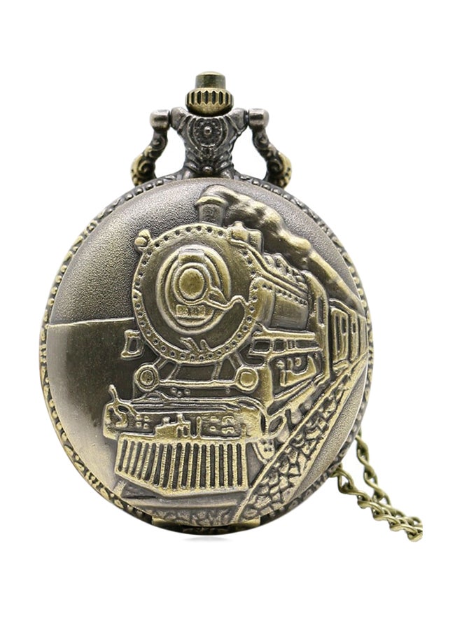 Men's Watches Antique Bronze Locomotive Shape Classic Model Chain Necklace Quartz Pocket Watches 7344