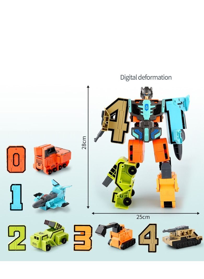 Digital Morphing Robot Children Puzzle Assembling Digital Building Car And Fit Robot Morphing Toy