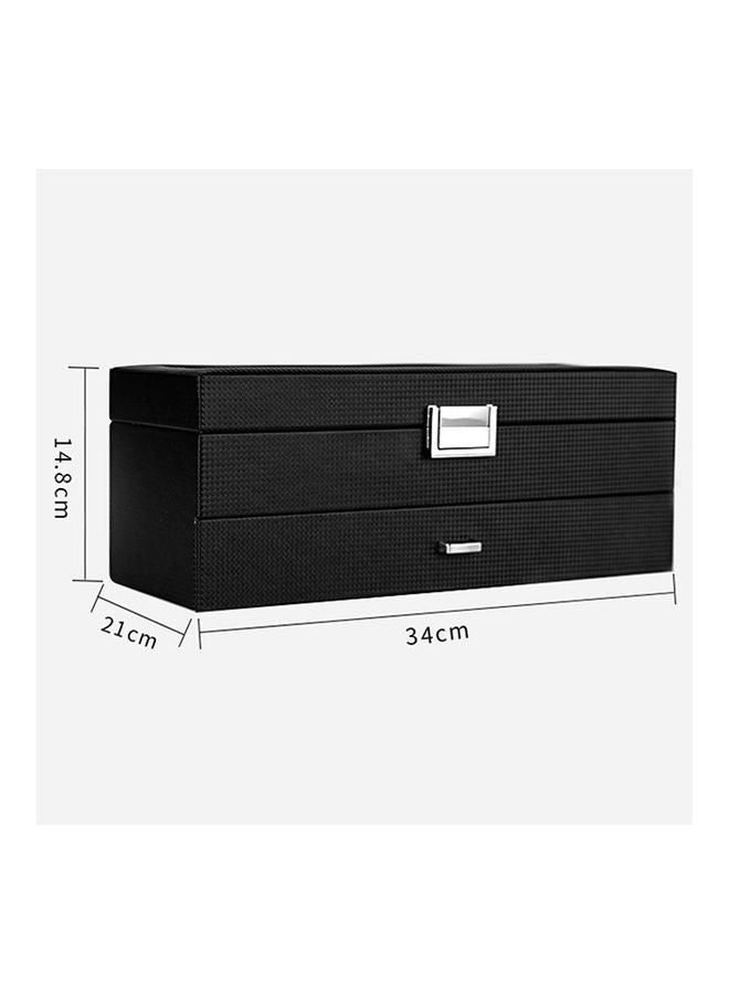 Men's 24-Slot Luxury Watch Display Case with Valet Drawer for Men