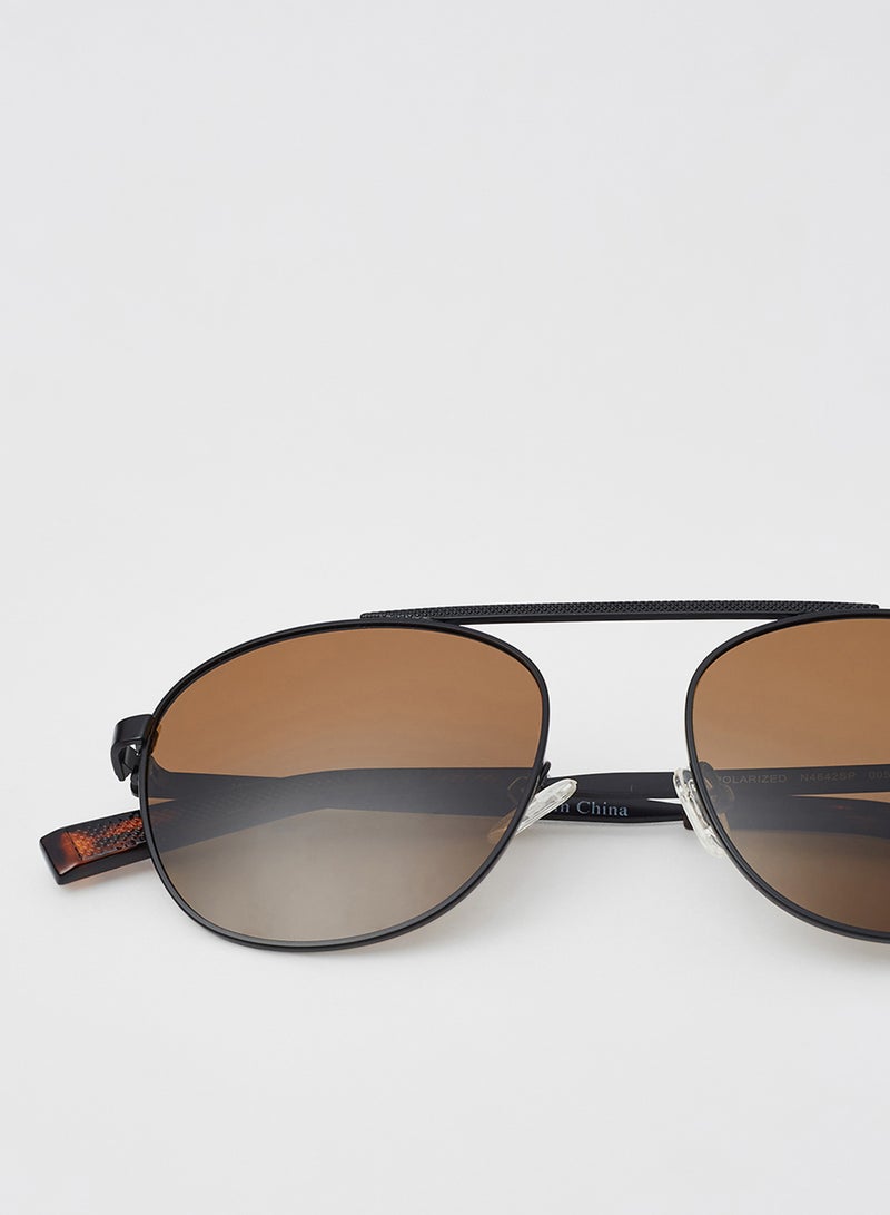 Men's Full Rim Injected Modified Rectangle Sunglasses - Lens Size: 54 mm