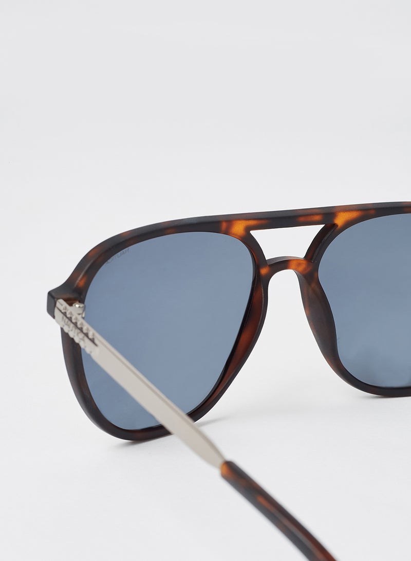 Men's Full Rim Injected Aviator Sunglasses - Lens Size: 59 mm