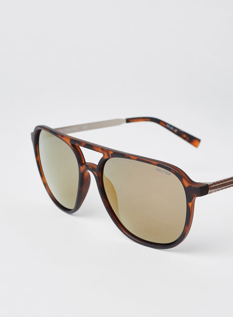 Men's Full Rim Injected Aviator Sunglasses - Lens Size: 59 mm