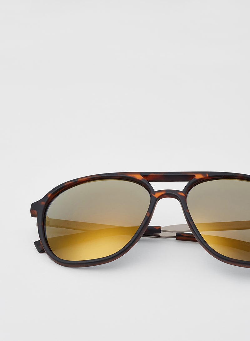 Men's Full Rim Injected Aviator Sunglasses - Lens Size: 59 mm