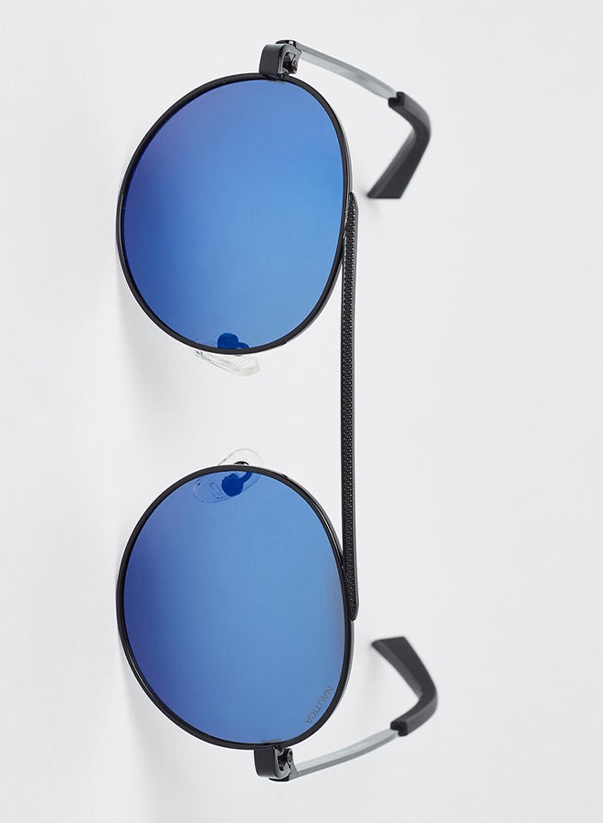 Men's Full Rim Metal Round Sunglasses - Lens Size: 51 mm