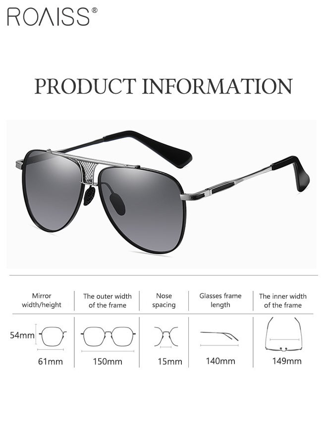 Men's Aviator Sunglasses, UV400 Protection Sun Glasses with Metal Frame, Fashion Anti-Glare Sun Shades for Men Driving, Fishing, Traveling, 61mm