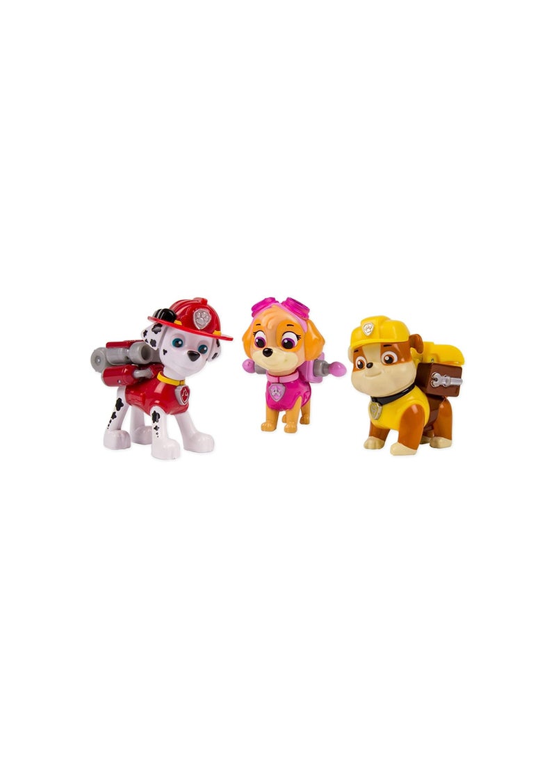 Paw Patrol Action Pack Pups 3pk Figure Set Marshall, Skye, Rubble